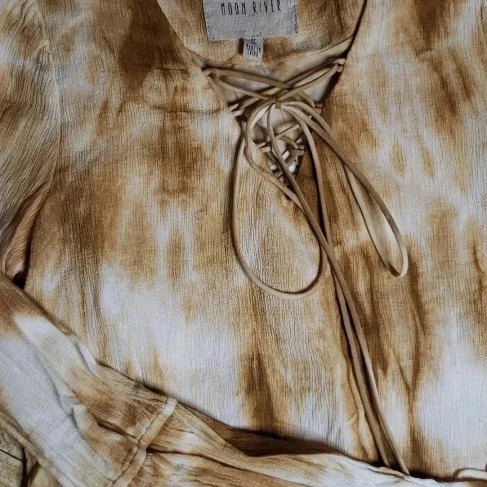Moon River | Boho Shirt | Camel | Size X Small - Picture 5 of 7